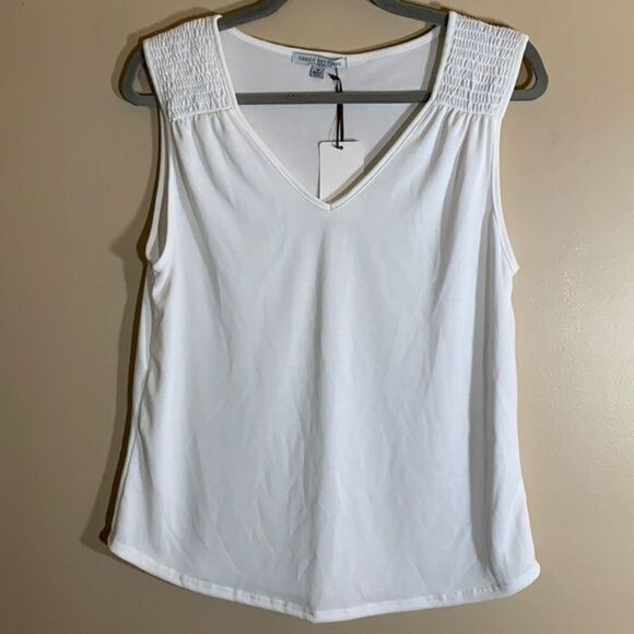 Green Envelope White Tank Top - Picture 1 of 4